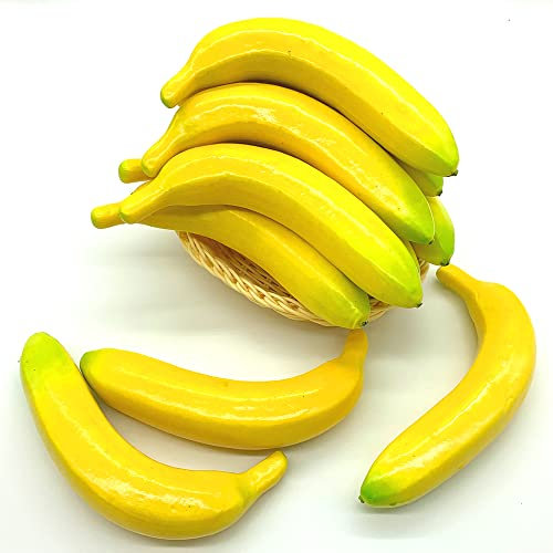 YANRU 12 pcs, Bananen, Simulation Obst, Realistische Banane, Bananen-Frucht-Set, Dekorative, Für die ObstpräSentation/Schaufensterdekoration/Hausparty-Dekoration/Requisiten (#1)