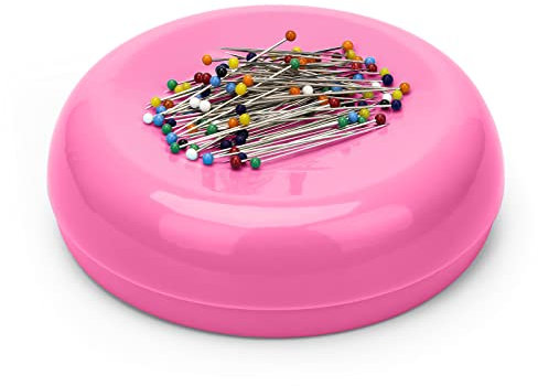 Magnetic Sewing Pincushion, Magnetic Quilting Pins Holder for Iron Pins, Needles Collection(Pink)