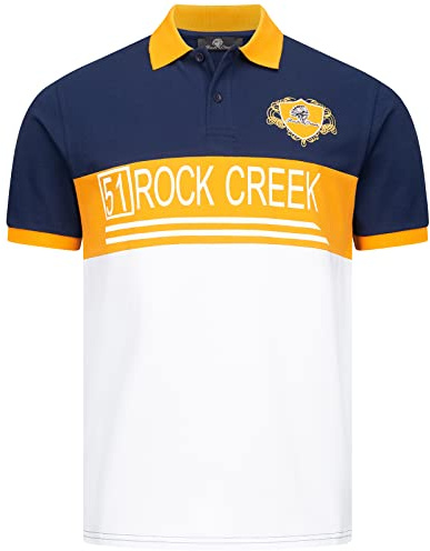 Rock Creek Herren Polo T-Shirts Basic Shirt Kurzarm Poloshirt Polohemd Slim Fit Sommer Shirts Männer T Shirt Top Polokragen H-306 Navy 3XL