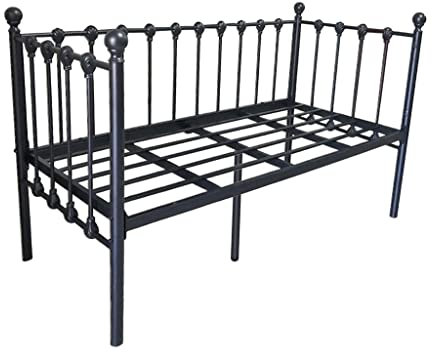 WAEYZ Wrought Iron Children's Spliced Bed, Metal Platform Bed Frame with Headboard and Footboard/Premium Steel Slat Support (Size : 170x60x40cm)