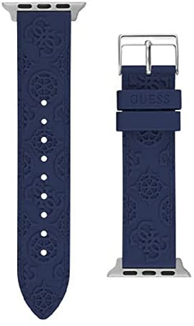 GUESS Bracelet de montre intelligente pour femme compatible avec Apple Watch (38 mm-40 mm), bleu, bleu
