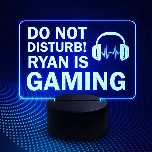 Red Ocean PERSONALISED Gaming Do Not Disturb Night Light Gamer Gifts Light Up Colour Changing Lamp Neon Sign Gift For Brother Son