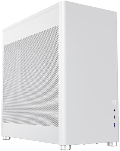 GameMax Meshbox Gaming Cube, ATX Modular Airflow Gaming PC Case, Dual Mesh Side Panels, USB3.0 - Type C | White