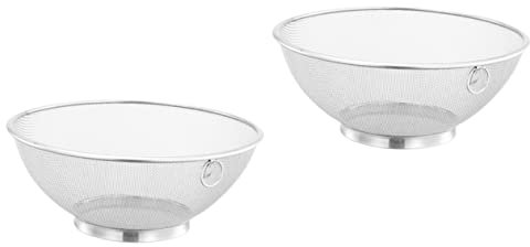 2 Cestas De Drenaje De Malla Fina Para Limpiar Arroz De Acero Inoxidable Para Cocina.