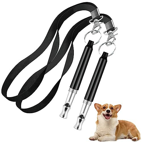 HENGBIRD 2 StüCk Hundepfeife, Hundepfeife RüTter RüCkruf Hundepfeife Hochfrequenz Lautlos Hundepfeifen Hundepfeife Gegen Bellen Hundepfeife Mit Pfeifenband FüR Effektives Hundetraining