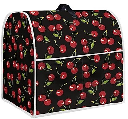 chaqlin Fruit Cherry Stand Mixer Cover,Food Mixer Cover Kitchen Blender Cover Stain Resistant Washable Protective Cover Kitchen Mixer Cover with Pocket for Stand Mixer