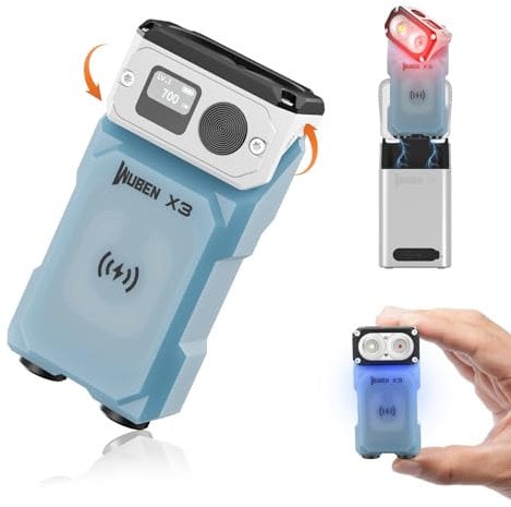 WUBEN X3 Pro Mini Linterna Recargable Con Estuche De Carga E Imán, 180 Grados EDC Linterna De Bolsillo Twist Ip65 Impermeable Llavero Linterna 10 Modo Tipo C Cordón Para Camping, Al Aire Libre, Regalo