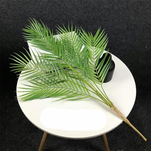 PGGOLF 125 cm 13 Tenedor Plantas Tropicales Palmera Artificial Grande Hojas de plástico Hojas de Palma Verdes Monstera Falsas para decoración de Fiestas en la Tienda en casa-80 cm 7 Hojas