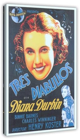 EYEZER Tres Diablillos - Vintage-Filmposter auf Leinwand, Wandkunst, Dekor, Bild, Gemälde für Wohnzimmer, Schlafzimmer, Dekoration, Rahmen-Stil, 20 x 30 cm