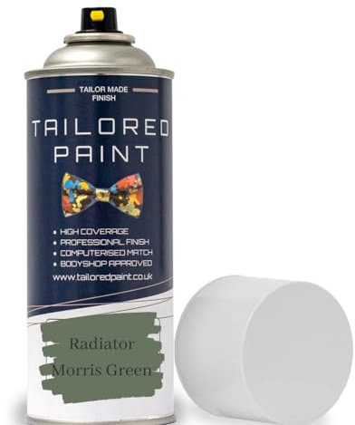 Tailored Paint Premium Radiator Aerosol Spray Paint Heat Resistant To 100ºC - Quick Air Dry No Primer Needed (Matt, Morris Green)