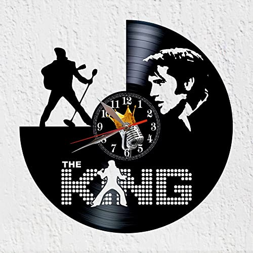 VINY WOODY Rey del Rock and Roll Schallplattenuhr aus Vinyl, amerikanischer Schauspieler, Wanddekoration