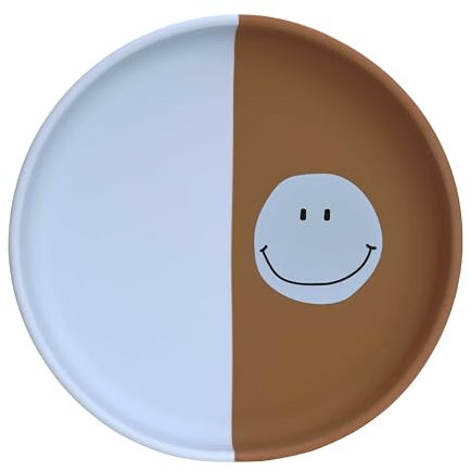 LÄSSIG Bébé silicone Assiette enfant/Silicone Plate Happy Rascals Smile