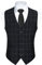 HISDERN Schwarz Anzugweste für Herren Formale Weste Hochzeits Party Anzug Weste Plaid Klassisch Business,Schwarz 2,L
