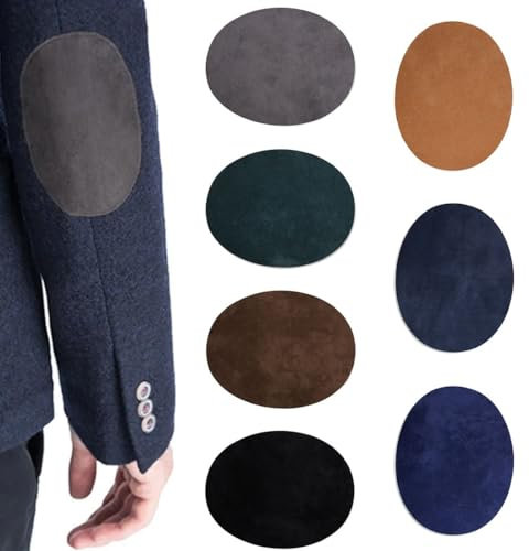 Clyhon 14 PCS Flicken zum Aufbügeln, Patches zum Aufbügeln Patch Sticker Kleidung Flicken Bügelflicken Aufbügelflicken Oval Veloursleder Bügelflicken für AnzügeReparatursatz Kleidung Verschiedene