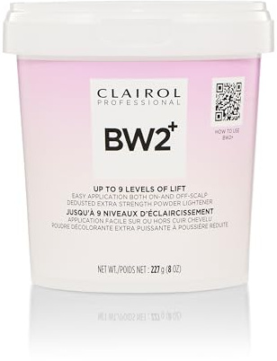 Clairol Professional BW2+ Dedusted Extra Strength Powder Lightener for Hair Highlights, 8 oz.