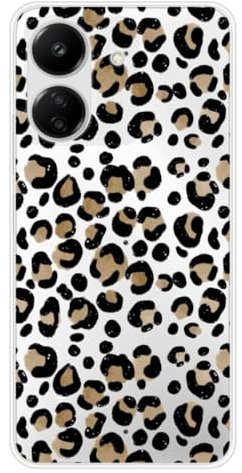 1001 coques Coque en Silicone imprimée Compatible Xiaomi Redmi 13C Léopard