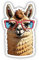 Samunshi® Alpaka mit Sonnenbrille Aufkleber Autoaufkleber für Motorrad Fahrrad Roller oder Auto Sticker Fahrrad Mtb Mountainbike Rennrad Comic Cartoon Tier Sticker 10cm Alpaka mit Sonnenbrille