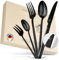 Glavory Stellar - Besteck Set Schwarz aus festem Edelstahl - Besteck für 6 Personen 30teilig - rostfreier 18/8 Edelstahl - schwarzes Besteck spülmaschinenfest mit edler Verpackung