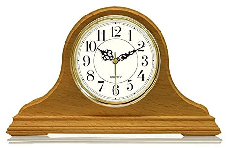BAOSHIDAER Manteluhren, Holzmanteluhr mit Westminster -Chime, Massivholz dekorativen Manteluhr ist batteriebetriebene Regaluhr