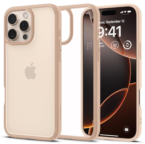Spigen iPhone 16 Pro Max Hülle Ultra Hybrid -Rose Titanium | Air Cushion Tech, Anti-Yellowing, Militär-Grade Schutz, Spigen Signature Serie