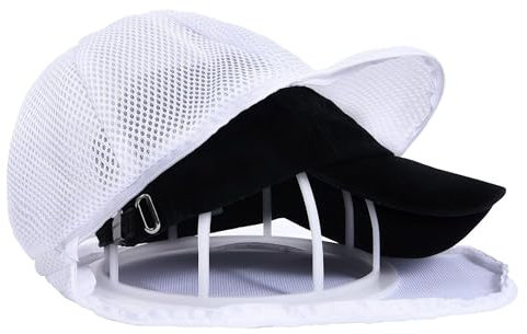 SEABABOO Cap Washer Für Baseballkappen Cap Waschmaschine Basecap Waschgestell Cap Halter Und Mesh-Wäschebeutel Cap Waschen Protector Basecap Schutz Für Waschmaschine Geschirrspüler (27x22 cm)