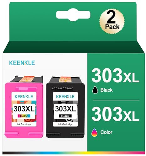 KEENKLE 303 XL 303XL Kompatible für HP 303 Druckerpatronen Multipack für HP Envy Inspire 7900e Series Druckerpatronen 303 für HP Envy 7830 Druckerpatronen 6230 6232 6234 6220 7130 7134 (2er-Pack)