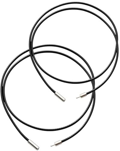 MYGLOAR 2PCS Collana in Pelle Intrecciata da 2 mm con Chiusura a Scatto - Catena in Corda Nera per Uomo Donna 45-50-60 cm Regalo