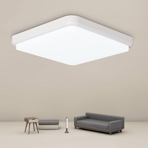 JDONG LED Deckenleuchte Quadratisch Weiß 36W Deckenlampe 4000K Led Lampe Decke Neutralweiss Lampe passend für Wohnzimmer, Schlafzimmer, Keller, Büro, Flur 37CM