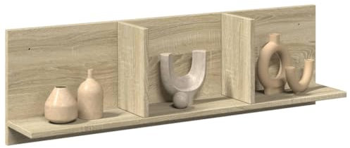 Juroupi Wandschrank HäNgeschrank Wohnzimmer Wandschrank HäNgend Wall Cabinet WandschräNke 100x16,5x30 cm Sonoma Eiche Holzwerkstoff