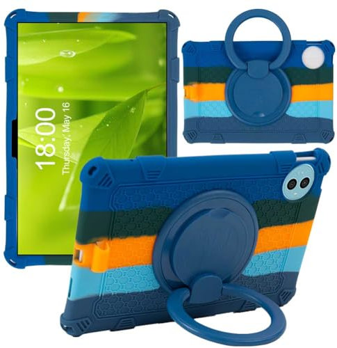 Ytaland Hülle für TECLAST P50 Tablet 11 Zoll, [360°-Ständer] Weich Dünn Silikon Handyhülle Stoßfest Fallschutz Bumper Case Cover (Buntes Blau)