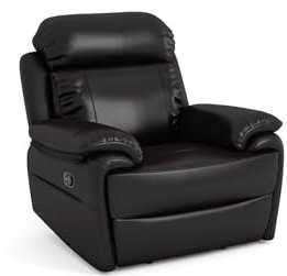 Bostonsofa Orlando Leder Relax Sessel mit Liegefunktion - ergonomisch - bequem - Zero Wall - Komfortables Möbel für das Wohnzimmer mit Relaxfunktion und Fußstütze (98x99x104 cm)