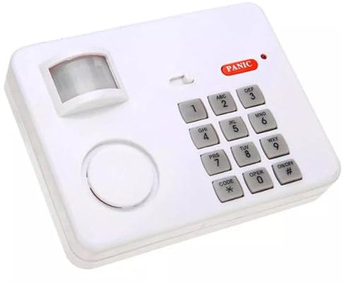 2x Wireless Motion Sensor Alarm with Security Keypad - PIR Detection for Home, Garage, Shed, Caravan, & Office - Battery-Operated Intruder Alert System with Panic Button, 3 Modes & Easy Installation