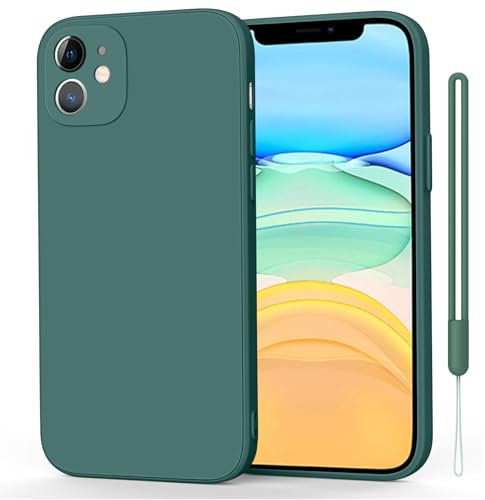 Mugust Silicone Case for iPhone 11 Case 6.1 Inch, Soft Slim Protective Shockproof Liquid Silicone Phone Case with Anti-Scratch Microfiber Lining for iPhone 11 (Green, iPhone 11)