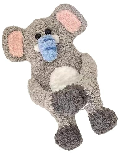 Earuds Animal Case, Cute Earbud Case Cover - Handgefertigte Tierformmünztasche,häkeln Papiergeld Tasche handgemachte Tierformen für Studenten, gray, se beskrivning, Unisex