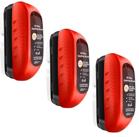 ICHOWHO Automotive Oil Film Cleaning Brush - 3pcs Glass Cleaning Board for Car 120ml Windscreen Oil Film Cleaner Powerful Stain Removal Wipe Board