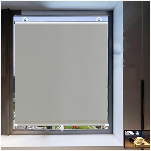Saugnapf-rollos Ohne Bohren, Verdunkelungsrollos Für Fenster, Verdunkelungsvorhänge 30-80cm Breit, Dachfenster Rollos, Einziehbare/tragbare Sonnenschutzrollos Jalousien,grey-55x100cm/22*39in