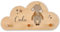 EmiliaLotte Kindergarderobe Personalisiert mit Wunschname I Garderobe Kinder aus Holz - Verschiedene Motive & Farben I Wandgarderobe Kinder mit 3 Haken - 41x20 cm I Montessori Garderobe Kinder