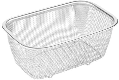 Cestello scolapasta rettangolare, in acciaio inox, cestino per filtro 'olio | Cestini in filo metallico | Secchi quadrati | Cestini portaoggetti resistenti all'usura | Filtro a rete fine per