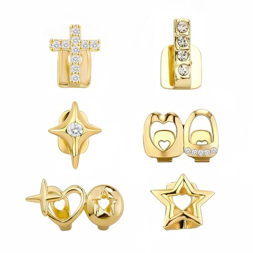 DSOUWEH 6 Stück wiederverwendbare Goldgrills für Zähne, Unisex, Kupfer Edition, gefälschte silberne Zahnkappen, Einzelzahngrill, Zahnschmuck, Goldkappen, Gold