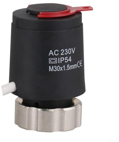 Fußbodenheizungsverteiler, Thermostat-Stellantrieb, 230 V, M30 x 1,5 mm, Gewinde, elektrothermisches Ventil für Fußbodenheizung, Weiß (normalerweise geschlossen)