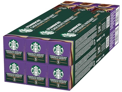STARBUCKS Chocolate Hazelnut by Nespresso, Torréfaction Blonde, Capsules de Café 6 x 10 (60 Capsules)