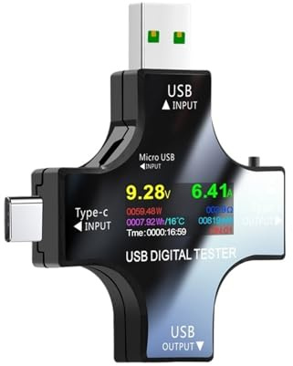 Tester USB di tipo C da 8,0 A Voltmetro digitale CC Amperometro Monitor di tensione e corrente Rilevatore di capacità del caricatore della banca di potere Protezione multipla