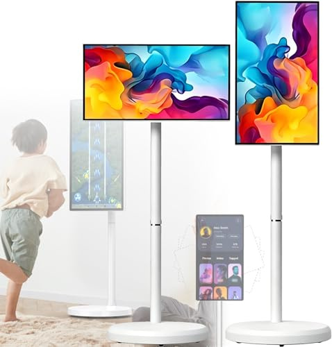 CHENWY Schermo intelligente portatile,TV Portatile Intelligente, monitor portatile da 21,5/24/27/32 pollici 1080p con touch screen compatibile con Google Play Store e Android(21.5inches,4GB+64GB)