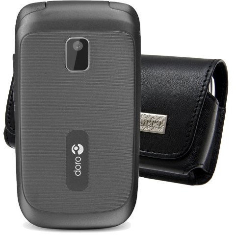 Matiate Original MTT Quertasche für Doro 2424 Tasche Horizontal Ledertasche Handytasche Etui mit Clip und Sicherheitsschlaufe*