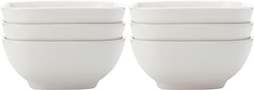 Maxwell & Williams Platos de tapas, cuencos cuadrados de porcelana para tapas, 10 cm, juego de 6, color blanco