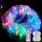 Ollivage 1 guirlande lumineuse LED d'extérieur alimentée par piles avec télécommande, 8 modes de changement de couleur, étanche, 12 m, pour décoration de fête de Noël, camping, 1 pièce