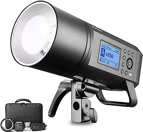 Godox AD400Pro All-in-One Flash Strobe al aire libre, 400W 2.4G TTL Speedlite portátil con batería y AC / DC alimentado con Bowens y Godox
