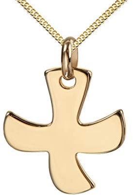 Kreuz-Anhänger mit Kette Taize-Kreuz für Damen, Herren und Kinder als Ketten-Anhänger mit Kette 925 Silber vergoldet mit Schmuck-Etui