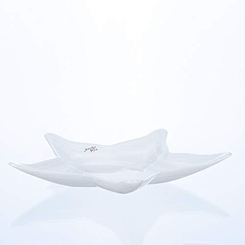 Sandra Rich, Glas- Schale Alabaster Star Plate – White 32cm Glasschale in Sternform. 1 Stück in Weiss. 2230-32-40