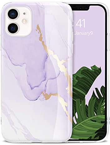 Togestar Marmor Hülle für iPhone 11 6.1, [Verblasst Nicht] MoonRiver Series Ultra Dünn Silikon Handyhülle, Flexibel Schutzhülle Marble Case, Lila